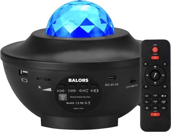 Foto: Balors sterren projector starry projector light star galaxy projector sterrenlamp baby kinderen en volwassenen met muziek bluetooth usb aansluiting nachtlampje met afstandsbediening usb meerdere kleuren