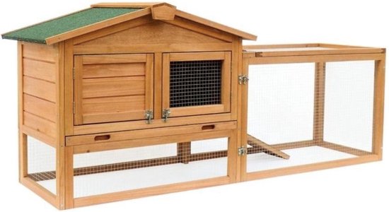 Konijnenhok 103x44x69,5 cm massief grenenhout grijs kopen