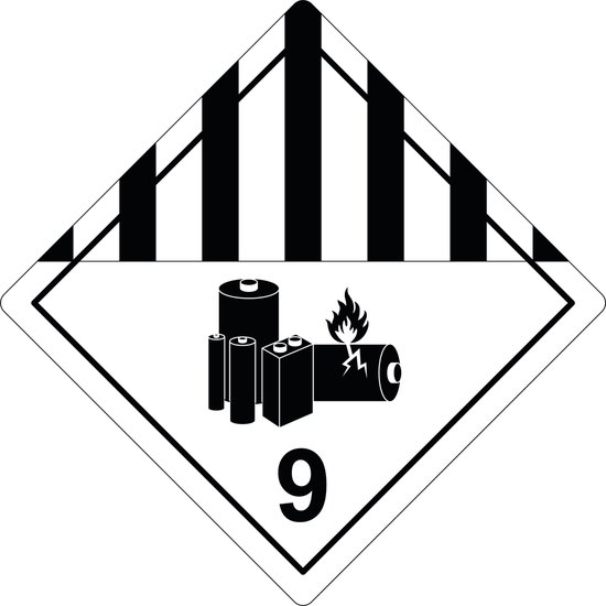 5 Stickers van 20 cm | ADR Klasse 9 Sticker: Diverse Gevaarlijke Stoffen (met pictogram) - Verplicht vanaf 2019