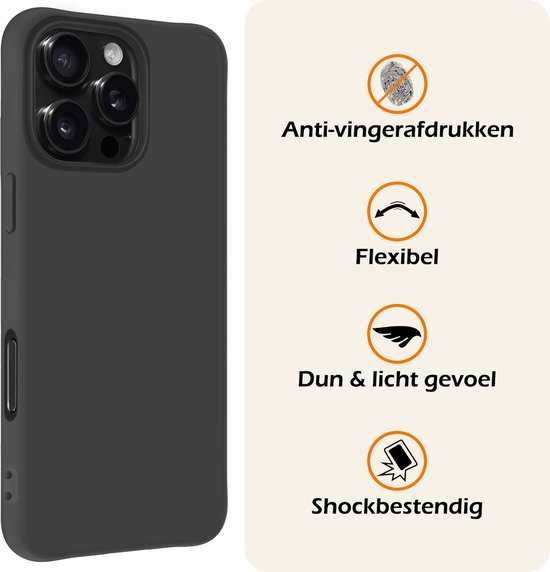 Une coque d'iPhone noire montre une protection anti-traces, est flexible et résistante aux chocs.