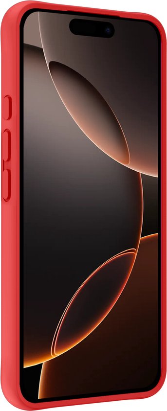 Coque pour iPhone 16 Pro Coque en Siliconen avec 2 films de protection d'écran – Coque pour iPhone 16 Pro Cover Back Case – Rouge