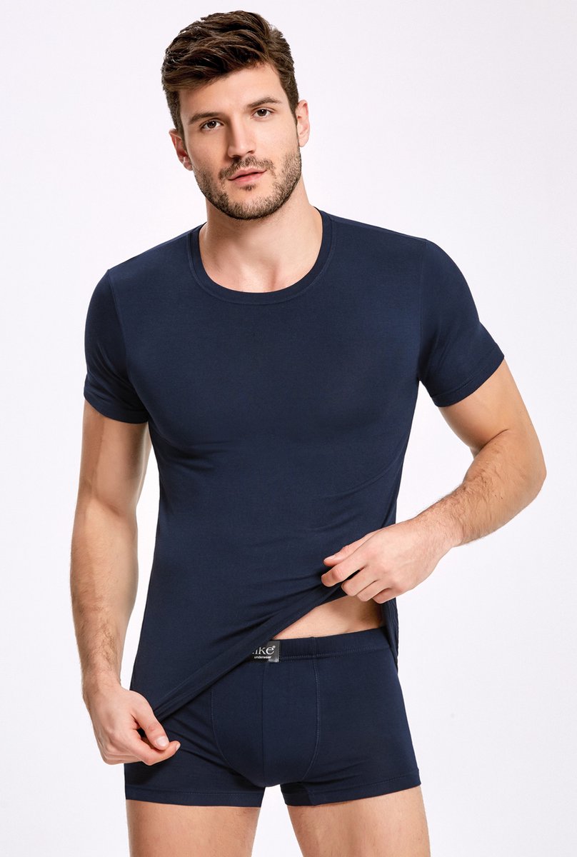 ilke-5 pack-Bamboe Boxershort Heren-%92 Bamboe-%8 Elastaan-Onderbroek Heren-Marineblauw-L