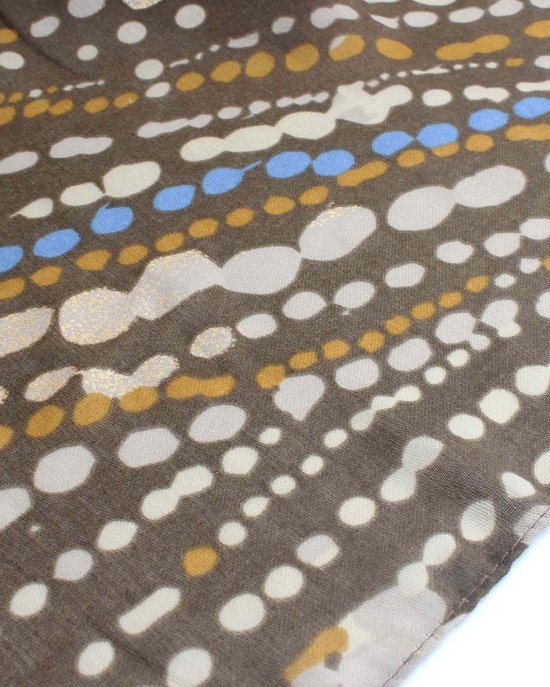 Foulard Dominique - Accessories Junkie Amsterdam- Foulard femme - Foulard - Foulard long - Katoen- Wrap-Shawl - Cadeau - Imprimé graphique - Accent Goud - Ocre bleu kaki