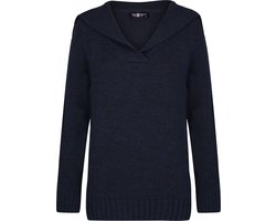 Jimmy Sanders Trui - Sweater Sjaalkraag Dames Navy - S