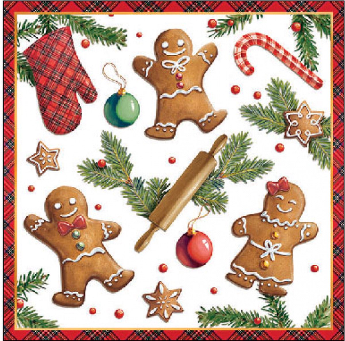 Ambiente - Servetten - Gingerbread Cookies - 25 x 25 cm