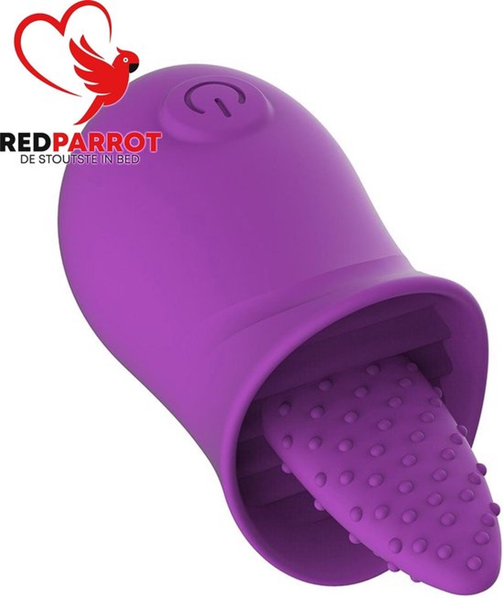 Goedkoopste Tongvibrator – Clitoris en Tepel Stimulator – Siliconen – Paars – Oplaadbaar