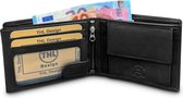 THL Design - Portemonnee Heren - Billfold - Heren Portemonnee Leder - Leer Zwart