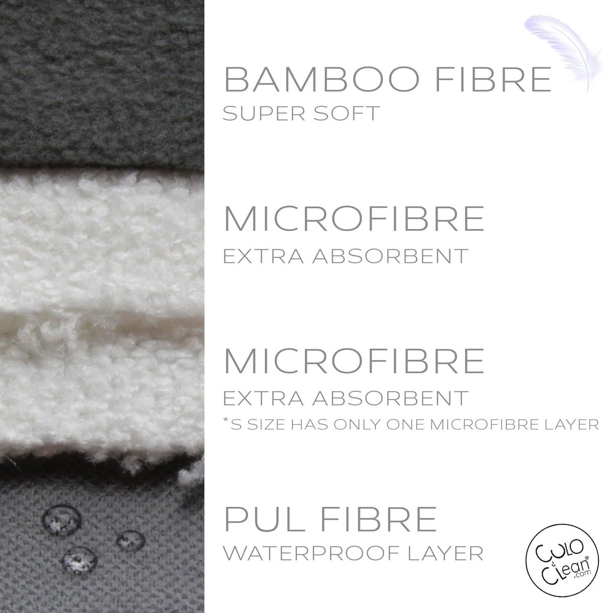 Herbruikbaar maandverband van bamboevezel - Matige-medium-overvloedige stroom - Ecologische inlegkruisjes - Ademend en waterdicht - Draagbaar bidet - Tas - CuloClean (7M) — cadeau in Cadeau-ideeën - foto 4