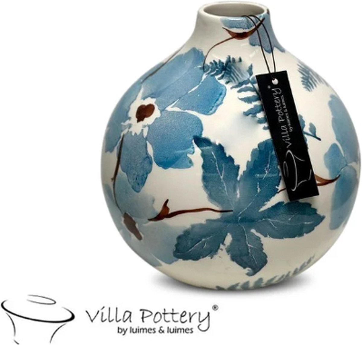 Irishflowers Vaas - Villa Pottery - Decoratie - Woondecoratie - Bloemenvaas - Keramiek - Blue Creation 3_1 Blauw