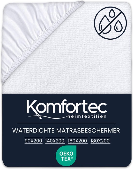 Foto: Komfortec waterdichte matrasbeschermer 160x200cm ademende en zachte matrasbeschermerhoes oeko tex gecertificeerd comfortabel en duurzaam