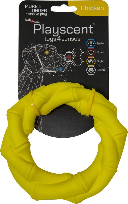 Bague PLAYSCENT Jack et vanille parfum poulet jaune et goût poulet +- 10 cm goût-odorat-vue-toucher