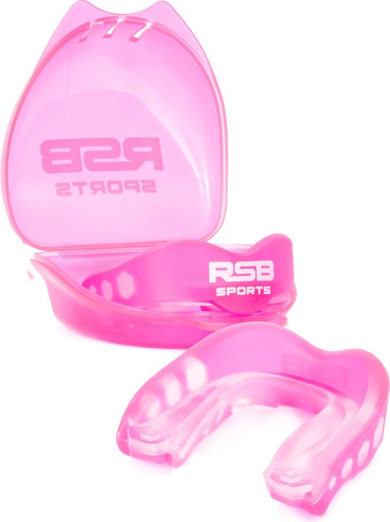 Gebitsbeschermer Vechtsport – Bitje Kickboksen Volwassenen – Boksen – MMA – Hockey – Rugby - Incl Opbergdoosje - Roze