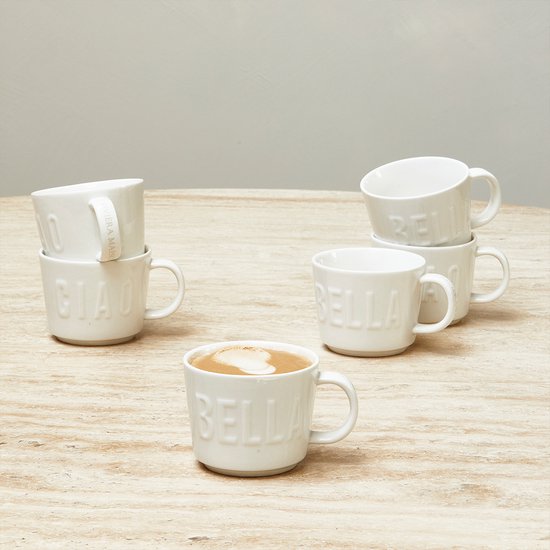 Foto: Riviera maison bella mug porselein wit 13 0x8 0x7 0 cm