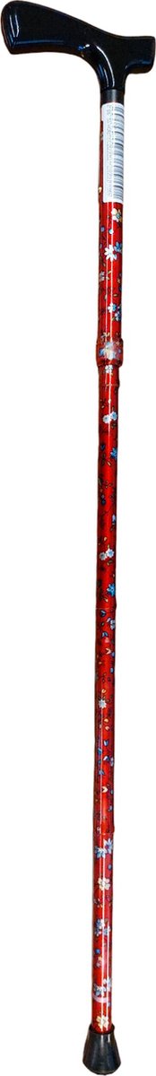 Premis - Wandelstok opvouwbaar - (WA3035SRK) - Rood met bloemen dessign