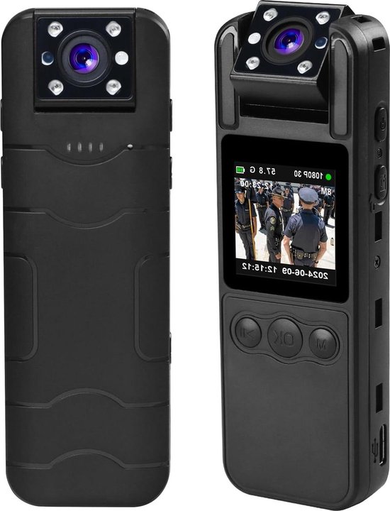 Politie Bodycam 1.54 Inch Scherm L11 Mini-lichaamscamera, 1080P Draagbare Camera's, Op Het Lichaam Gemonteerde Camera Voor Het Ontmoeten Van Wetshandhaving, Verborgen Spionagecamera Draagbare Politie Camera