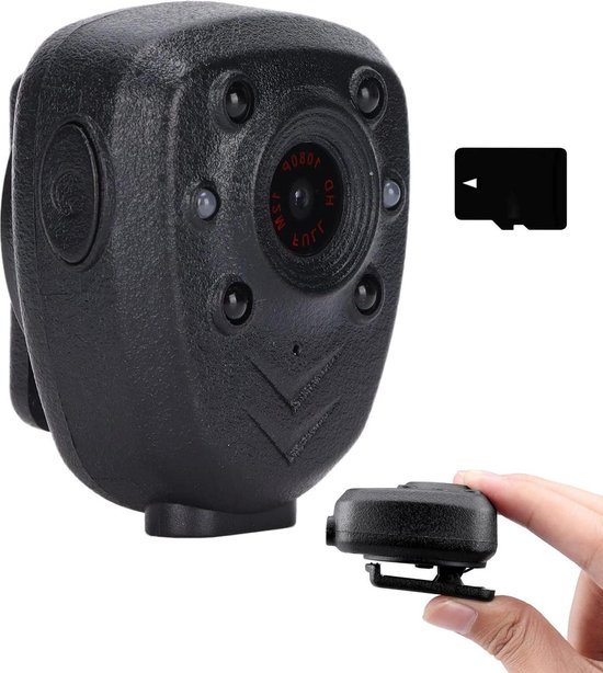 Foto: Bodycam pocket videorecorder met nachtzicht 1080p 55 uur video opname persoonlijke veiligheid politiepatrouille