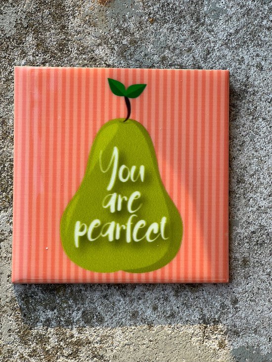 Carrelage poire | Tuile de dicton tendance | Cadeau pour une Nieuwe maison | Cadeau de pendaison de crémaillère |Cadeau d'anniversaire | Anniversaire |Anniversaire |cadeau boîte aux lettres