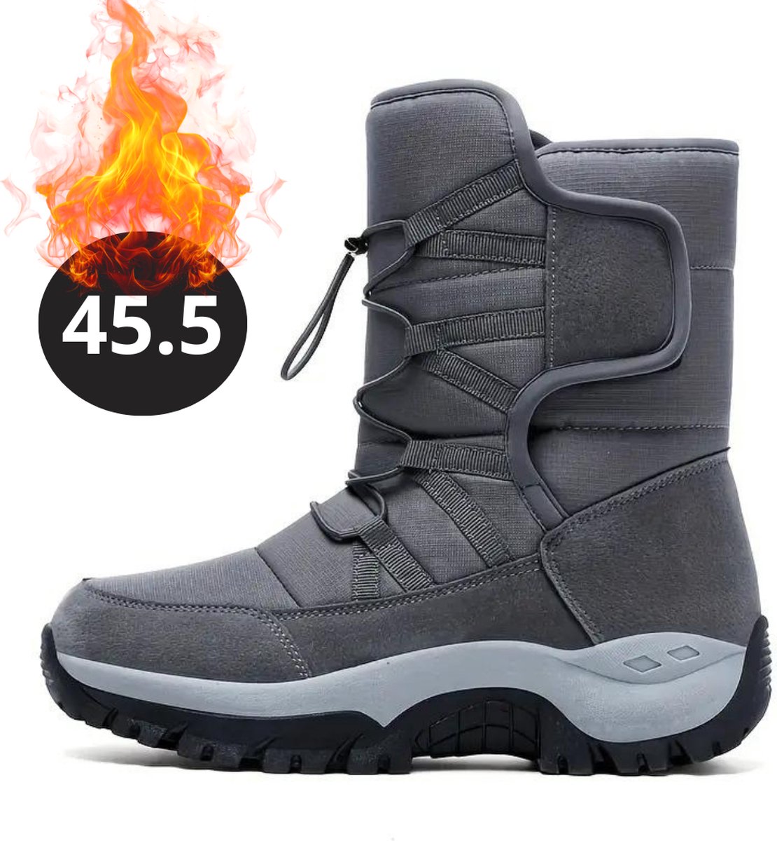 Bovista Snowboots Sneeuwschoenen Sneeuwboots Heren Wintersport Ski Skischoenen – 45.5 Fleece Grijs