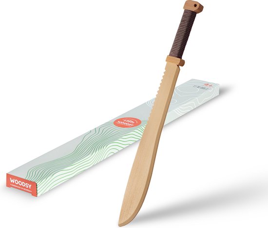 Foto: Woodsy houten kinder zwaard machete 52 cm lang kapmes klewang