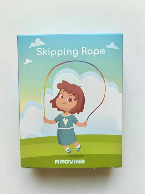 Springtouw voor kinderen, verstelbaar springtouw, 2,6 m, verstelbaar touwspringen met houten handvat, kinderen met cartoon houten handvat, instelbaar katoenen touwspringen 6 8 10 jaar