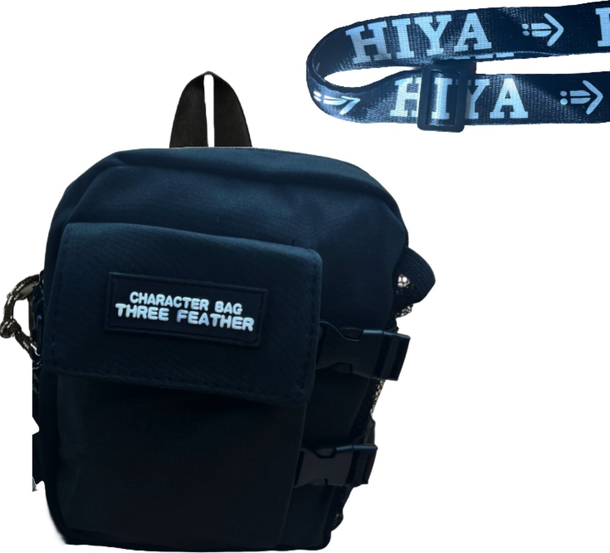 Heuptasje met fles houder - ideaal voor festival of vakantie - Fanny Pack - Hiya Schoudertas - Travel Bag - Reistas - Telefoontasje - Festival Tasje - Wandelen - Paardrijden - Waterfles - Festicap - Crossbody - Fles Tas - Heuptas - Bottle Bag - Zwart
