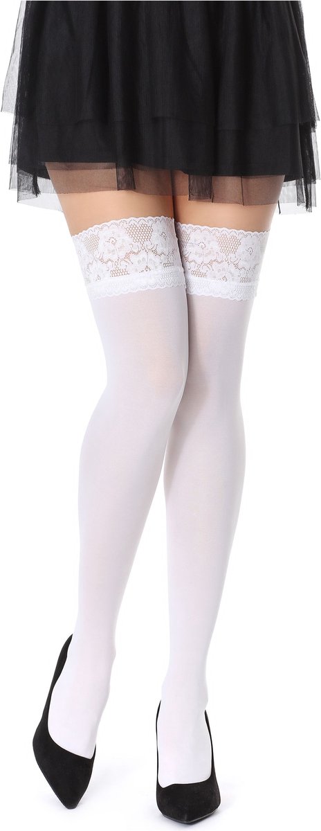 Bellivalini Dames Hold-Up Kousen - 40 Denier - licht glanzend - elastisch - Polyamide - BLV-FI-1004 - Wit - XS-S