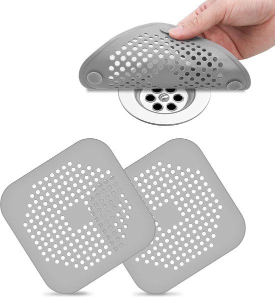 4 stuks siliconen afvoerbescherming, keukenspoelbakfilter met zuignap, filter voor badkuip, gootsteenfilter voor keuken en badkamer