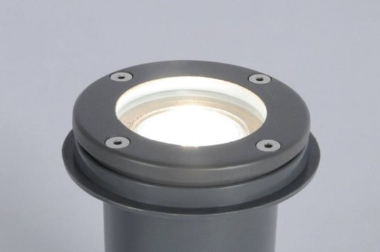 Lumidora Opbouwspot 30844 - GU10 - 5.0 Watt - 300 Lumen - 2700 Kelvin - Zwart - Grijs - Antraciet donkergrijs - Metaal - Buitenlamp - IP67 - Met Sensor - ⌀ 11 cm