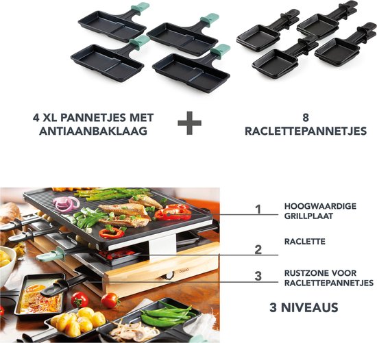 DOMO DO9246G - Gourmetset Bamboo - 8 pannen + 4XL diepe pannen - Zwart — afbeelding 4