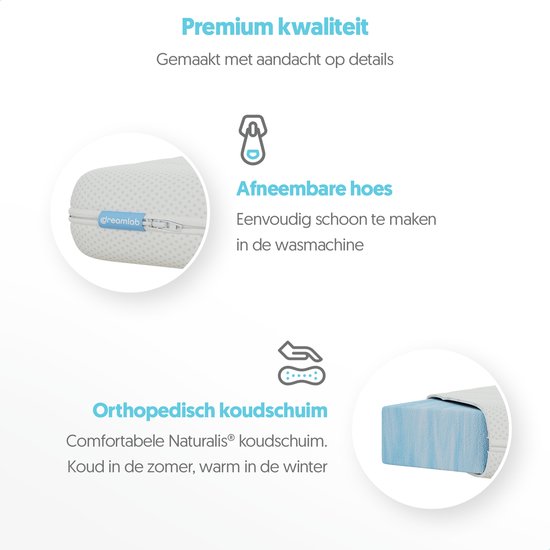 Dreamlab Topper matras 140x200 – 2-Pers Topdekmatras - Naturalis® HR Koudschuim - Antibacterieel - Orthopedisch Verantwoord - 4 Seizoenen - Incl Wasbare Hoes