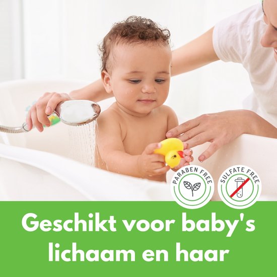 Minoris Baby Haar- en Lichaamsshampoo | Biologische & Natuurlijke Inhoud, Prikvrij, Ultra-Zacht, Dermatologisch Getest, Vrij van Sulfaten & Parabenen, Vegan, pH 5.5, Behandeling van Berg bij Pasgeborenen, 400 ml