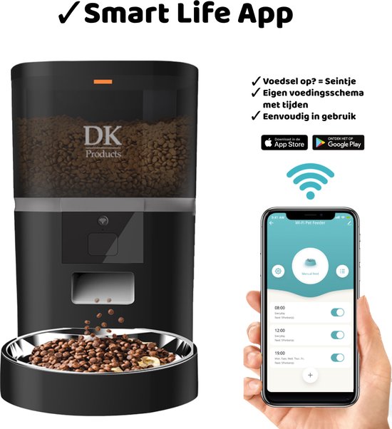 DKProducts.nl Automatische voerbak zwart - Nieuw Model - - DKProducts.nl - €59,99