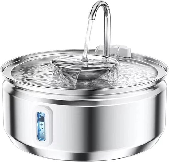 Selectedpets Drinkfontein kat RVS - Kattenfontein - Inclusief filter - 3.2L inhoud