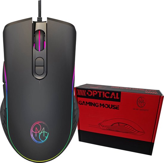 O.M.G RGB Gaming Muis – Instelbare DPI (1000-6400) – Optische Precisie – Voor Windows & Mac – Ultiem Comfort