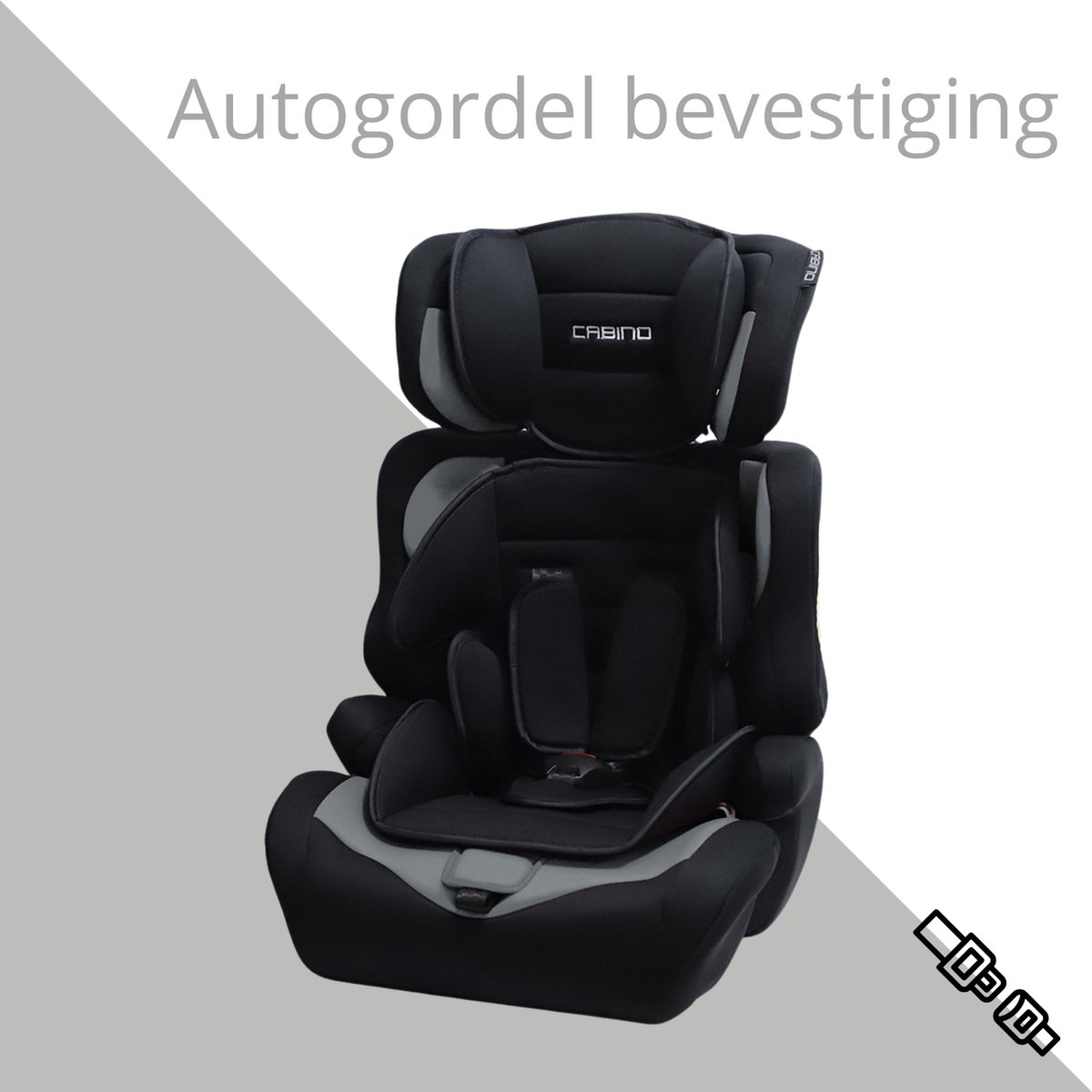 Cabino Autostoel i-Size - Groep 1/2/3 (76 - Zwart/Grijs thumbnail 2
