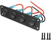Inbouwschakelaars met bevestigingsplaat - 4 knoppen - 12V