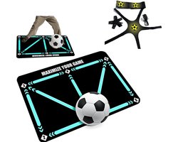 foto van Voetbalmat Voetbal Incl. Voetbalnet Tapijt Voetbal Trainingsmat Voetbal Mat - 60x90 Dribbelmat Voetbal trainingsmateriaal Voetbal Spullen