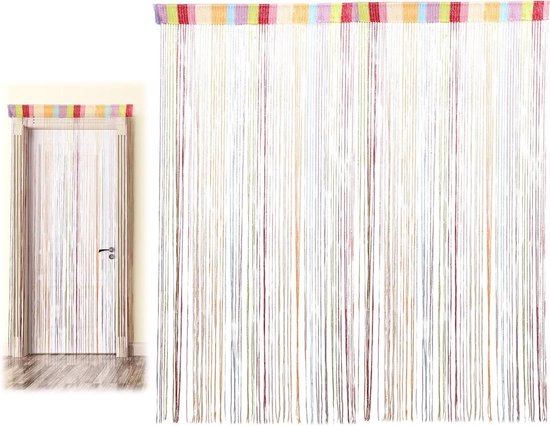 Rideau Anti-Mouches Coloré Pour Porte - 100x200 Cm, Franges Légères Et Esthétiques, Idéal Intérieur/Extérieur, Mariage, Noël, Séparation De Pièces