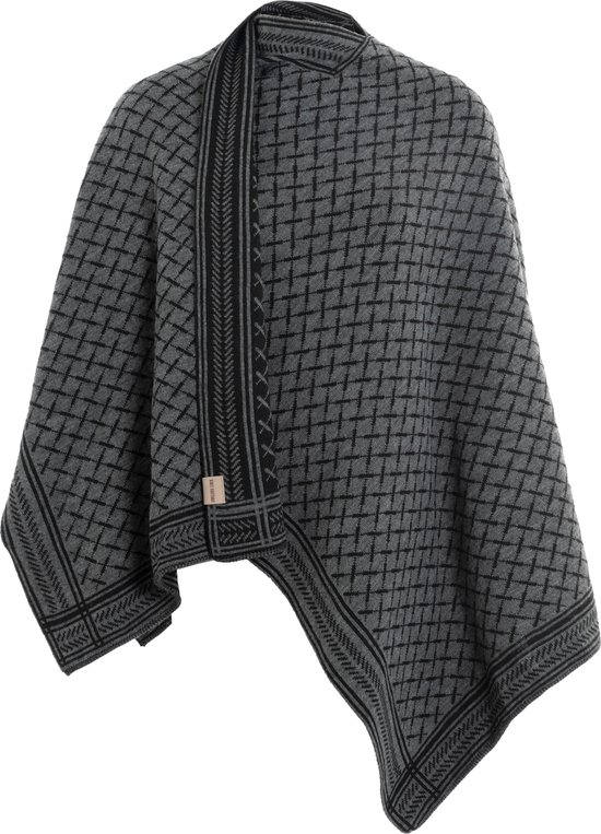 Knit Factory Dusk Wrap Cardigan - Zwart/ Anthracite - Taille Unique