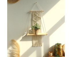 Macrame Wandplank - Houten Hangplank