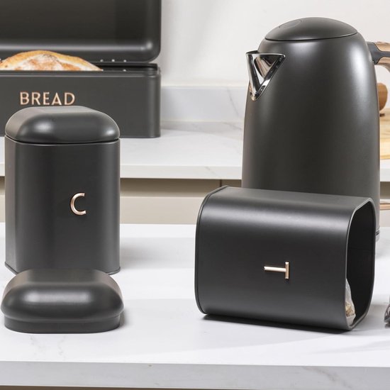 Hond Voedsel en behandelt Containers Set met Scoop voor Honden - Vintage Cream Poedercoating Koolstofstaal - Tight Fitting Deksels - Opslag Canister Tins Small, CAT FOOD, Kleur: wit
