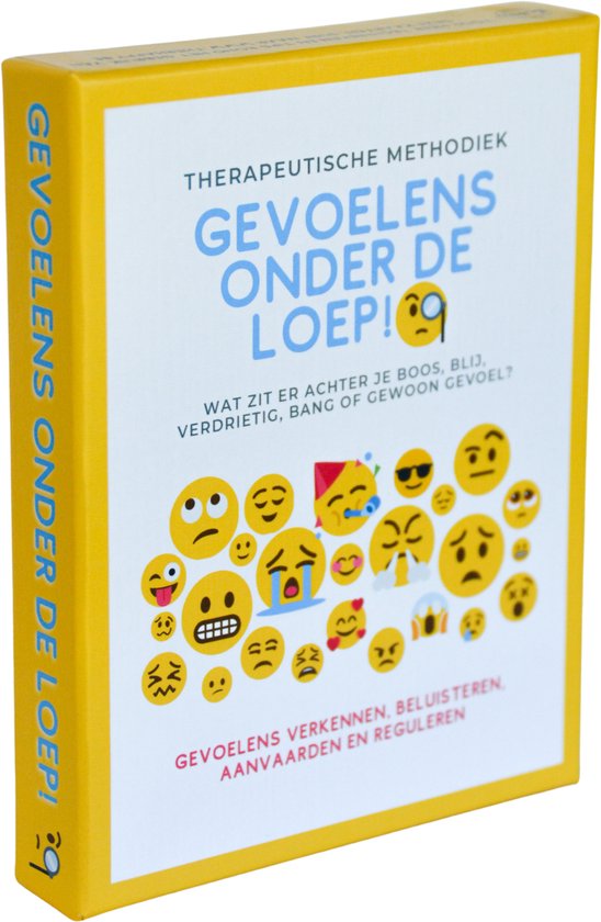 TherHappy – Gevoelens onder de loep! – Emotiekaarten voor kinderen, jongeren & volwassenen – 60 kaarten – Emotieregulatie – Ontwikkeld door kinderpsychotherapeut
