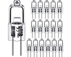 CVD® 10-STUKS - G4 HALOGEEN LICHTBRON - 20 WATT - 12V - WARM WIT - DIMBAAR