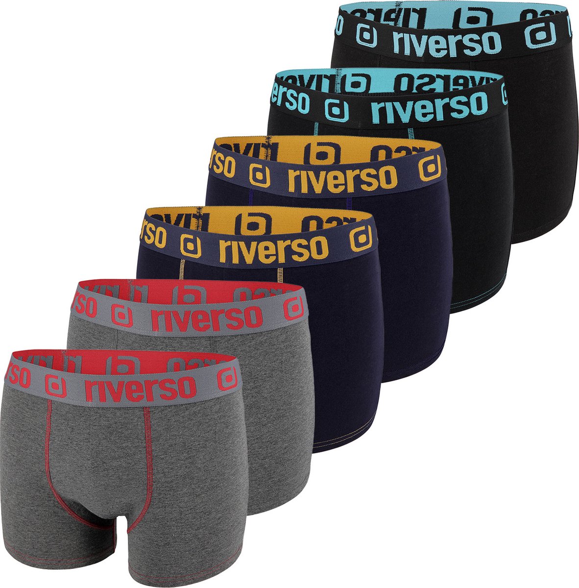 riverso Heren Boxershorts RIVOle 6-Pack Veelkleurig S