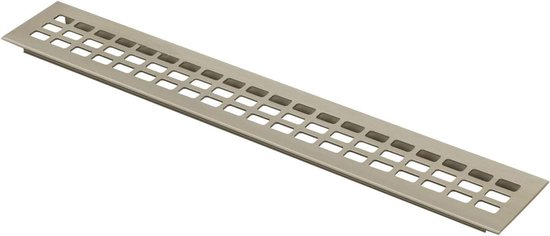 Luchtrooster 600 x 100 AL titanium effect aluminium zilver roestvrij staal - ventilatierooster