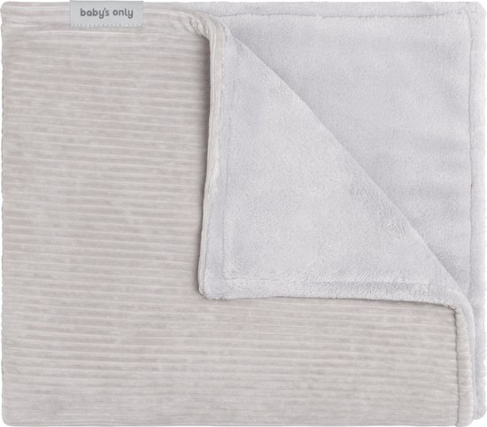 Baby's Only Wiegdeken teddy - Baby deken Sense - Dekentje voor jongens en meisjes - 2.6 TOG - 70x95 cm - Kiezelgrijs - Rib corduroy stof - Herfst & winter deken