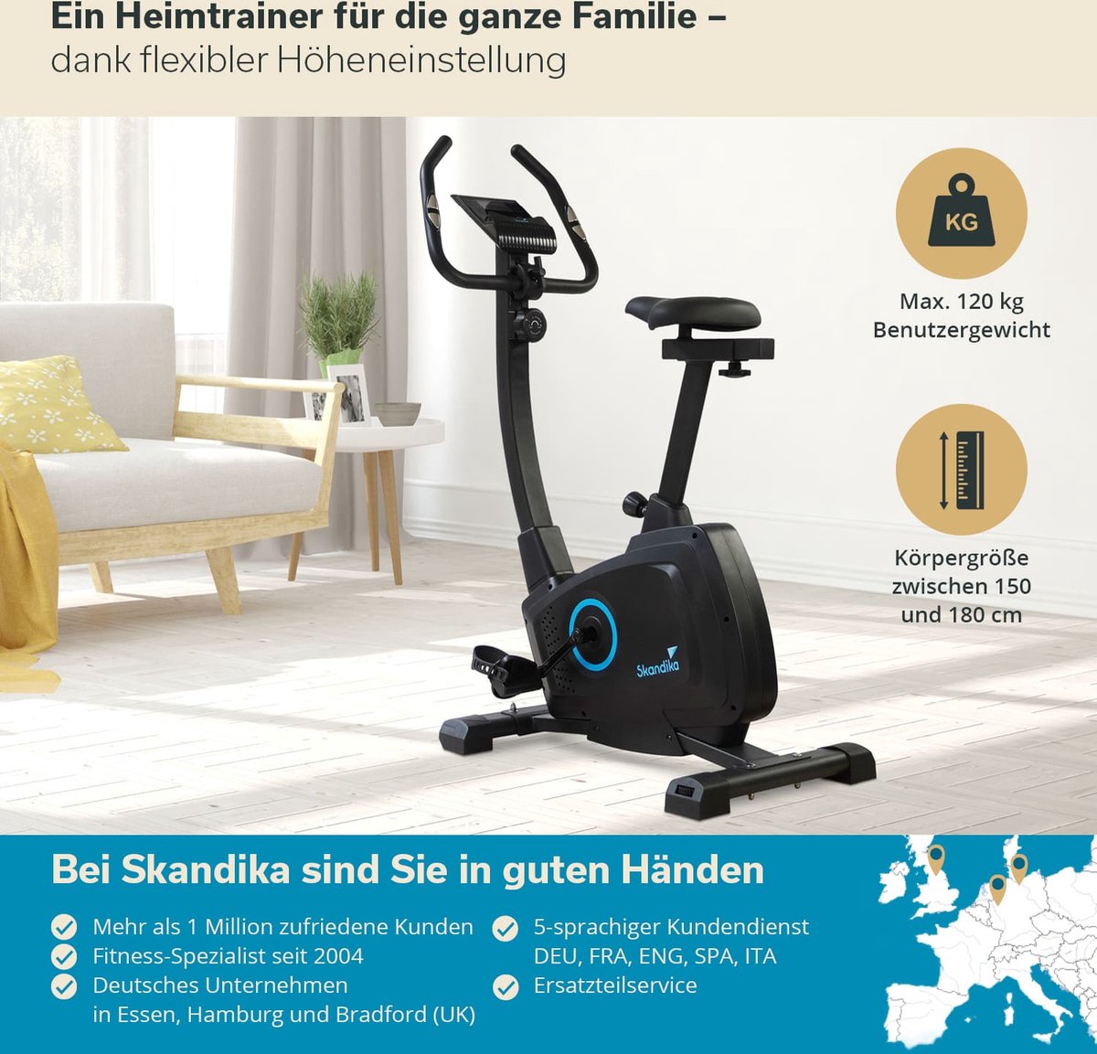 Skandika Bragi Hometrainer Fiets - Hometrainer - Hometrainer - afbeelding 2