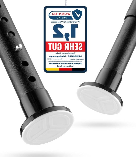 Douchegordijnstang L-vorm, incl. 24 ringen, boren moeten, 70-100 × 110