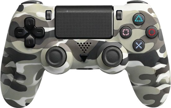 Draadloze Game Controller - Geschikt voor PS4 - Camouflage Grijs