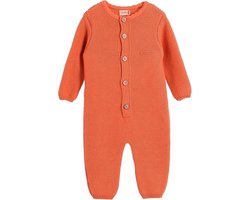 Minora gebreide baby kleding jongens-Unisex boxpakje-Baby kleding jongens en meisjes- Maat 74/ 6-9 Maanden-Newborn overalls winter-Orange-Kraamcadeau - koningsdag